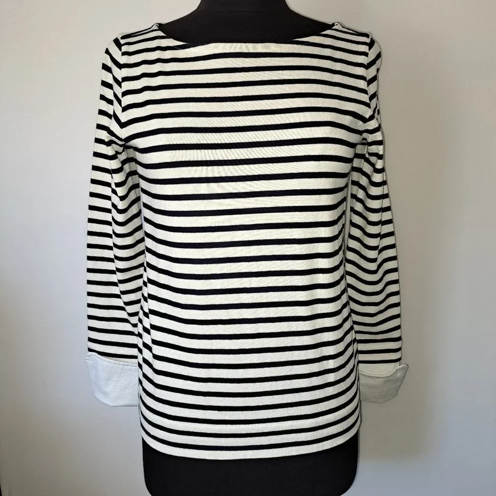 J.Crew Women Sweater Navy and White Stripes Long Sleeve Size XS NWT